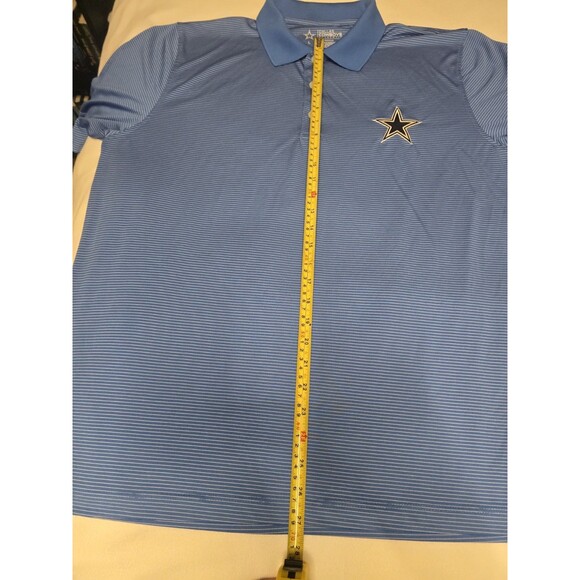 Dallas Cowboys Authentic Men’s Polo Shirt L Blue Pinstripe Embroidered Star NFL - Picture 6 of 10
